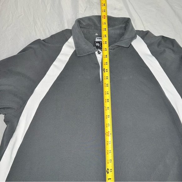 𝅺ADIDAS , Clima Lite, long‎ sleeve polo, size large ,gray - Picture 3 of 9